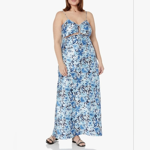 The Drop Women's Shelby Tie-Up Cutout Slip Dress #795 - Picture 9 of 12